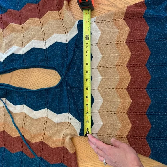 Y2K Metallic sparkle cotton knit bat wing sleeve S - Picture 13 of 14